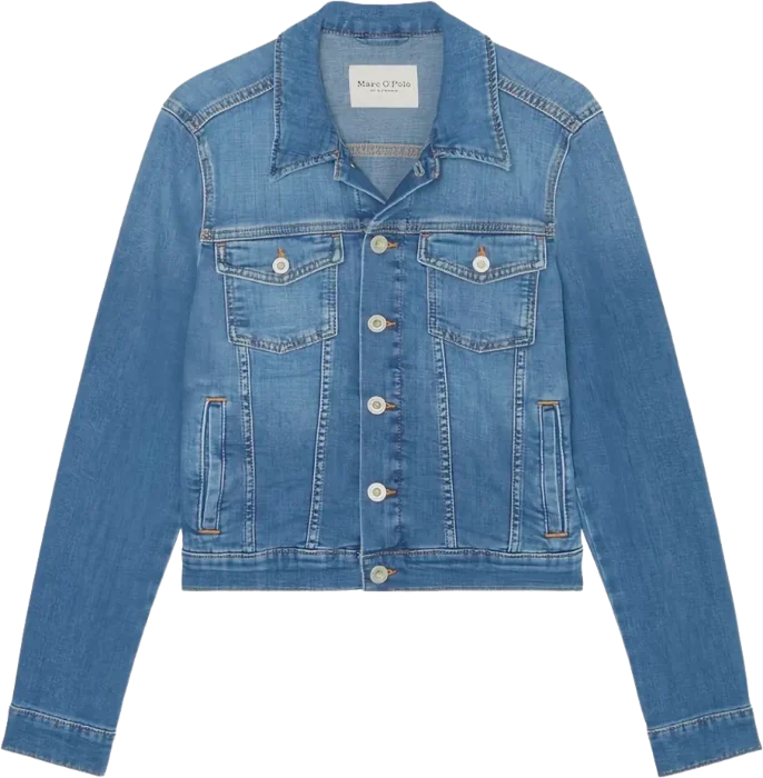 Washed blue denim trucker jacket