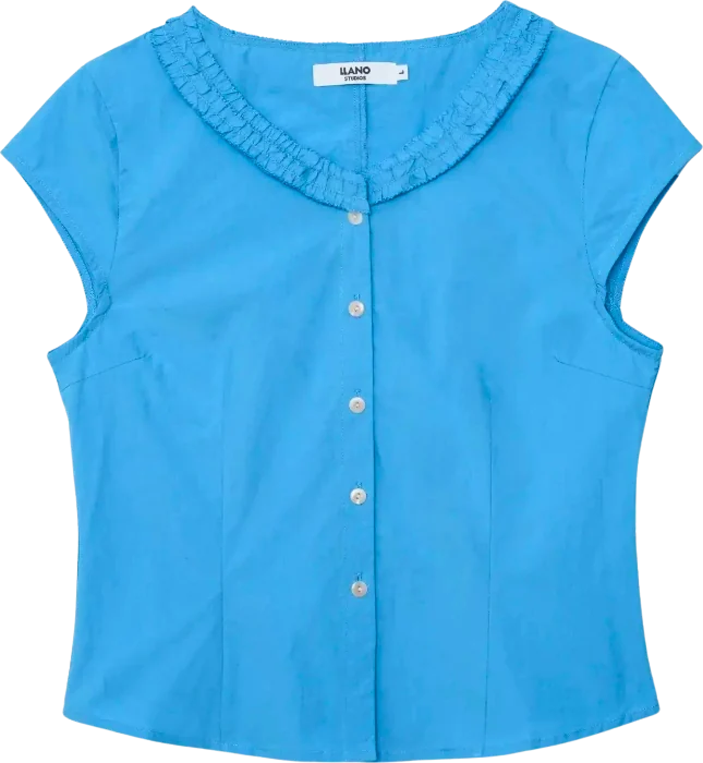 Blue Llano Studios ruffle-neck top
