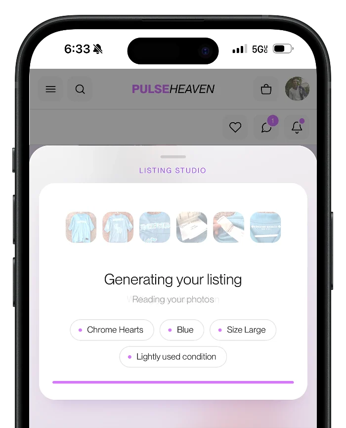 The Listing Studio on a phone, reading the photos and filling in the details