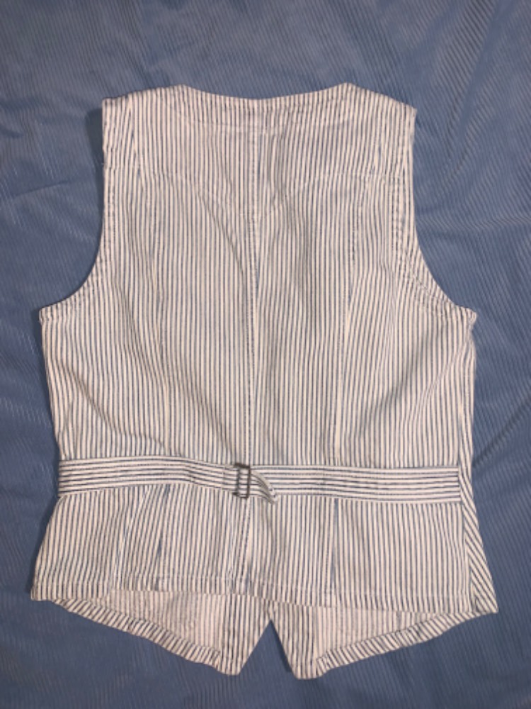 Vintage Striped Ralph Lauren Denim Vest - Image 5