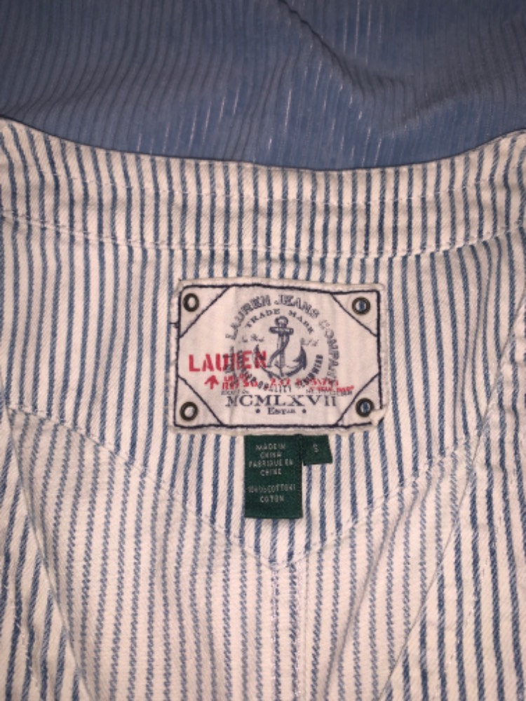 Vintage Striped Ralph Lauren Denim Vest - Image 2