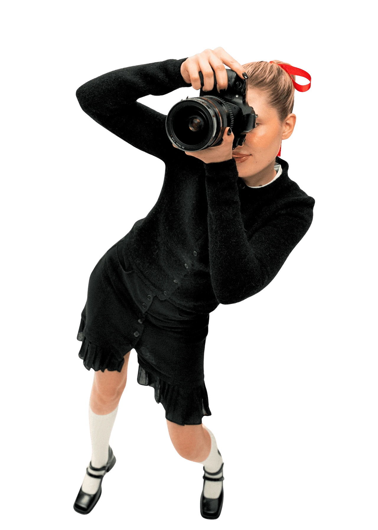 Woman holding a camera