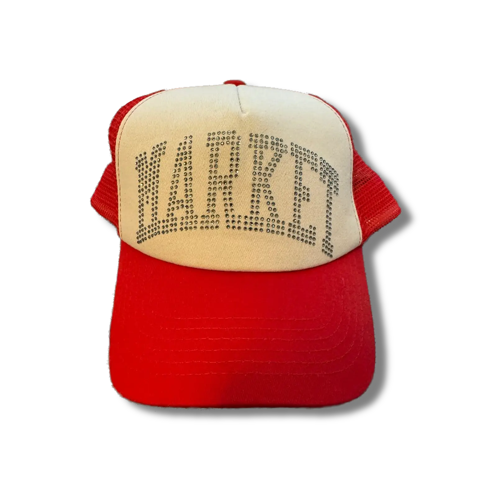 Market Red Rhinestone Trucker Hat