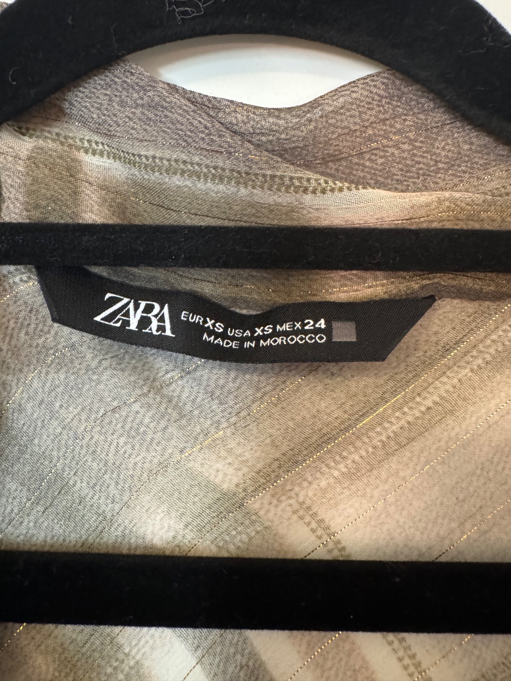 Zara Long Plaid Dress with Tie Belt - Image 3