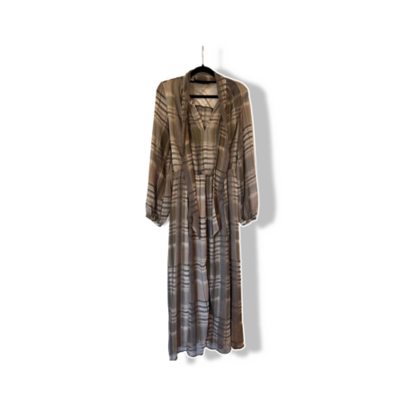 Zara Long Plaid Dress with Tie Belt