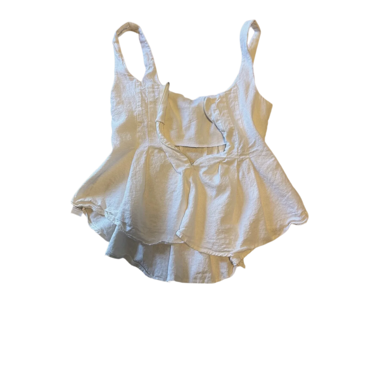 Topshop Linen Peplum Top